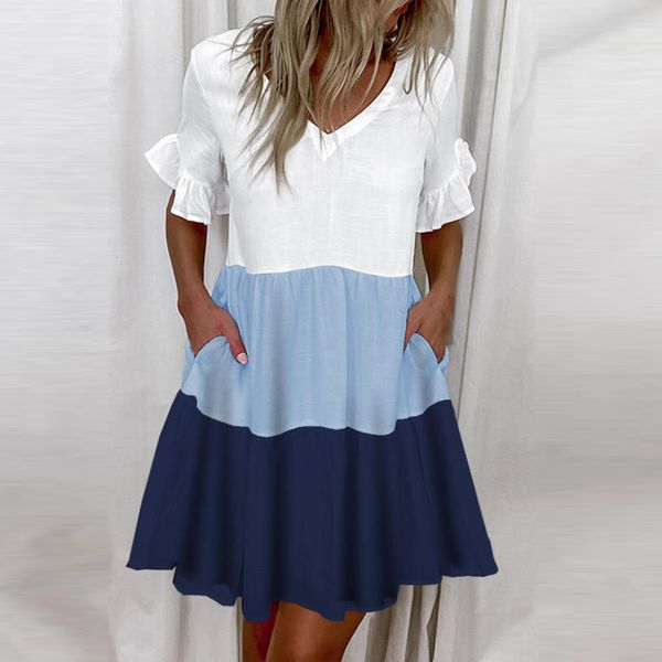 ruffles patchwork women's mini dresses summer letter print v-neck short sleeve female dress 2021 fashion elegant ladies clothes x0521, Black;gray
ruffles patchwork women's mini dresses summer letter print v-neck short sleeve female dress 2021 fashion elegant ladies clothes x0521, Black;gray