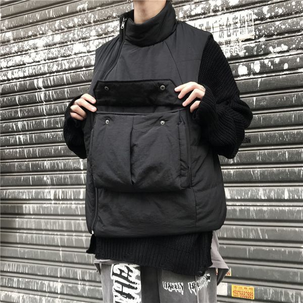 2021 new korean style cotton padded men's warmth fashion casual retro big pocket men streetwear loose hip-hop vest coat mens ih25, Black;white
2021 new korean style cotton padded men's warmth fashion casual retro big pocket men streetwear loose hip-hop vest coat mens ih25, Black;white