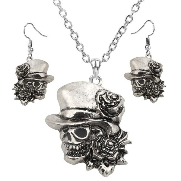 earrings & necklace yacq women's skull punk jewelry set - adjustable (24+4)inch (60+10)cm + dangle women girls biker, Silver
earrings & necklace yacq women's skull punk jewelry set - adjustable (24+4)inch (60+10)cm + dangle women girls biker, Silver