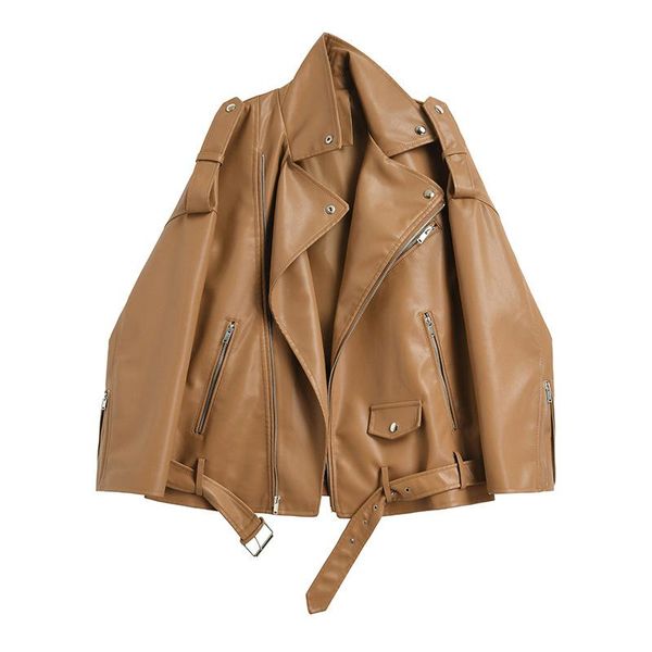 women's jackets quality spring black soft pu leather loose turn-down collar fashion women wild biker jacket coat street casual outerwea, Black;brown
women's jackets quality spring black soft pu leather loose turn-down collar fashion women wild biker jacket coat street casual outerwea, Black;brown