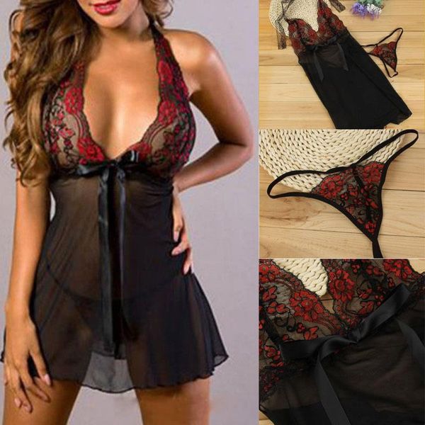 black lace women mini night dress robe babydoll underwear nightwear g-string female nightgown sleepwear, Black;red
black lace women mini night dress robe babydoll underwear nightwear g-string female nightgown sleepwear, Black;red
