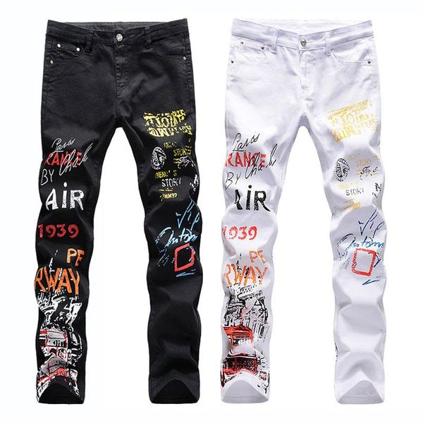 men's jeans hip hop high street slim skinny men fashion cotton printing trousers streetwear pants, Blue
men's jeans hip hop high street slim skinny men fashion cotton printing trousers streetwear pants, Blue