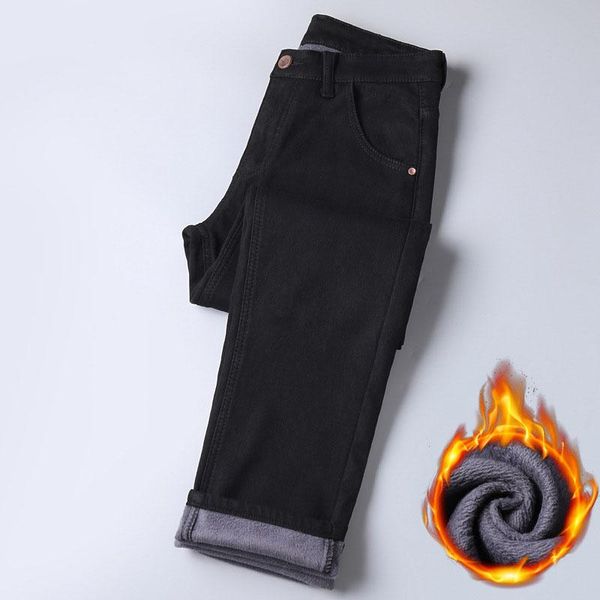 men's jeans winter thermal for men thicken warm flannel fleece pants black slim fit stretch office male trousers plus size, Blue
men's jeans winter thermal for men thicken warm flannel fleece pants black slim fit stretch office male trousers plus size, Blue