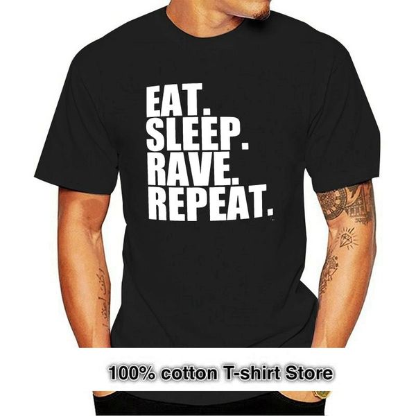 men's t-shirts 1tee mens eat sleep rave repeat t-shirt, White;black