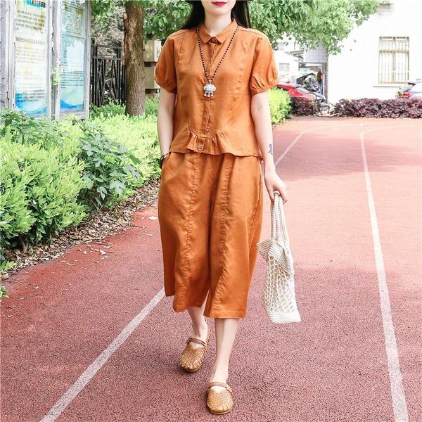women's tracksuits summer models simple and loose wild cotton linen t-shirt cropped pants wide-leg casual suit two-piece female, Gray
women's tracksuits summer models simple and loose wild cotton linen t-shirt cropped pants wide-leg casual suit two-piece female, Gray