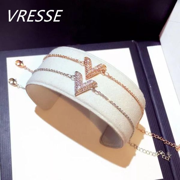 charm bracelets romantic cz zircon v letter women dazzling gold silver color bracelet fashion geometric triangle bangles, Golden;silver
charm bracelets romantic cz zircon v letter women dazzling gold silver color bracelet fashion geometric triangle bangles, Golden;silver