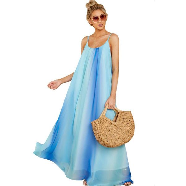 maternity dresses pregnant women long skirt gradient chiffon sling beach sleeveless cover belly loose dress gown, White
maternity dresses pregnant women long skirt gradient chiffon sling beach sleeveless cover belly loose dress gown, White
