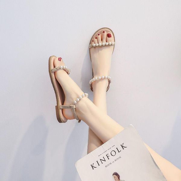 slippers summer style pearl sandals female flat shoes beach hundred matching skirts, Black
slippers summer style pearl sandals female flat shoes beach hundred matching skirts, Black