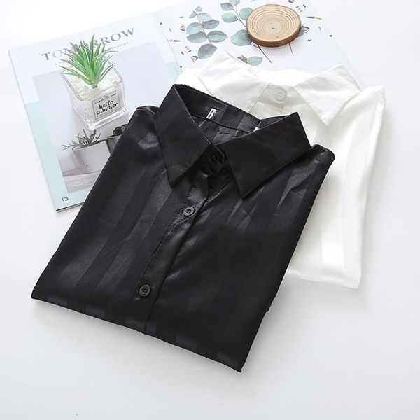 women's blouses & shirts black white for women vertical grain turn-down collar blouse korean style casual spring streetwear mujer
women's blouses & shirts black white for women vertical grain turn-down collar blouse korean style casual spring streetwear mujer