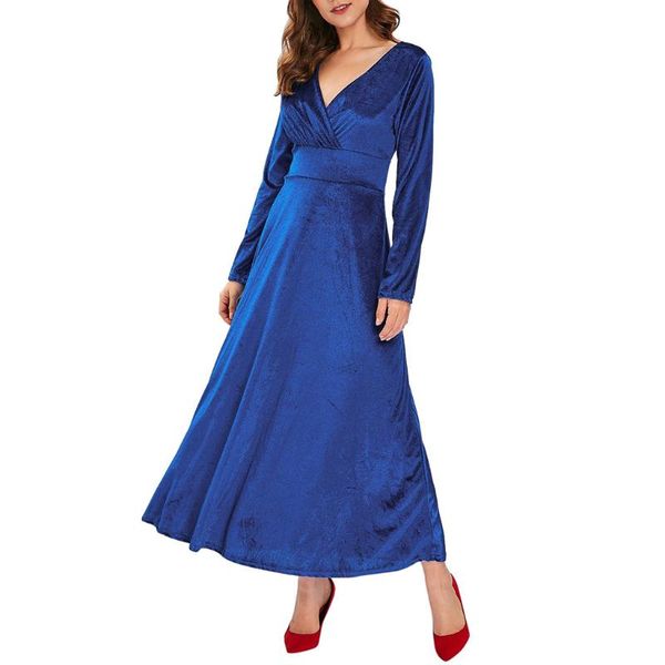 casual dresses autumn and winter women's long-sleeved solid color v-neck waist elegant dress ankle-length, Black;gray
casual dresses autumn and winter women's long-sleeved solid color v-neck waist elegant dress ankle-length, Black;gray
