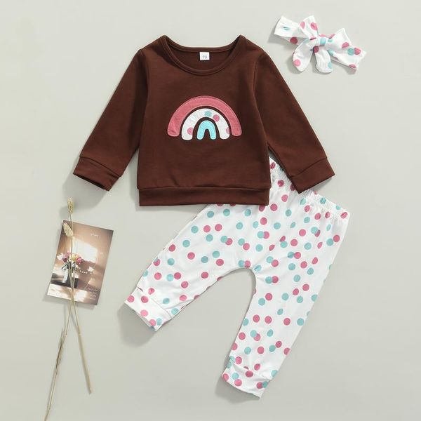clothing sets focusnorm 0-3y lovely baby girls clothes 3pcs rainbow long sleeve pullover sweatshirt colorful dot pants headband, White
clothing sets focusnorm 0-3y lovely baby girls clothes 3pcs rainbow long sleeve pullover sweatshirt colorful dot pants headband, White