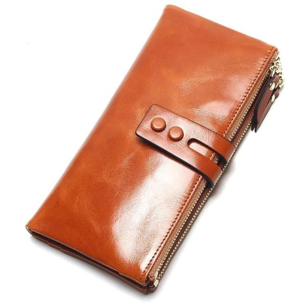 wallets 2021 fashion women oil wax female genuine leather womens wallet zipper design women's purse ladies long phone holder, Red;black
wallets 2021 fashion women oil wax female genuine leather womens wallet zipper design women's purse ladies long phone holder, Red;black