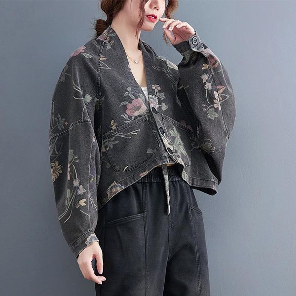 women's jackets ladies batwing sleeve short coats girls vintage clothing design streetwear women flowers printed denim, Black;brown
women's jackets ladies batwing sleeve short coats girls vintage clothing design streetwear women flowers printed denim, Black;brown