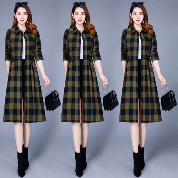 plaid windbreaker women's middle spring and autumn 2021 new korean shirt collar knee long sleeve jacket fashion, Tan;black
plaid windbreaker women's middle spring and autumn 2021 new korean shirt collar knee long sleeve jacket fashion, Tan;black
