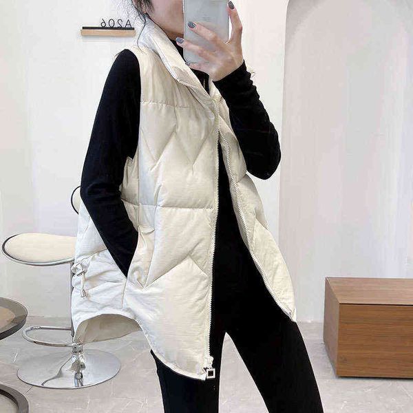 down cotton waistcoat women's autumn and winter vest large loose with 2021 et, Black;white
down cotton waistcoat women's autumn and winter vest large loose with 2021 et, Black;white