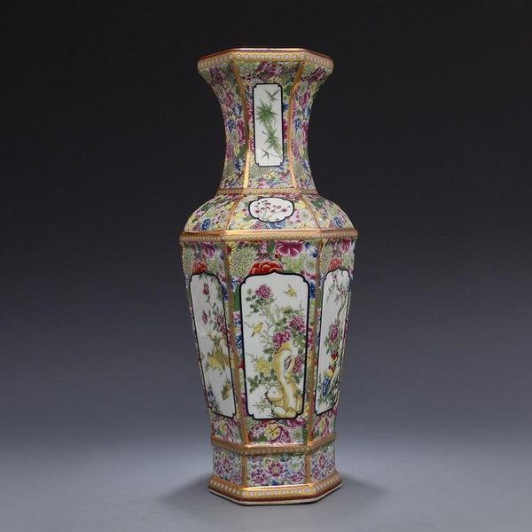 vases jingdezhen antique handicrafts qing dynasty qianlong enamel golden hexagonal vase collection ornaments
vases jingdezhen antique handicrafts qing dynasty qianlong enamel golden hexagonal vase collection ornaments