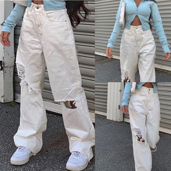 women's jeans telotuny 2021 woman denim female high waist button pocket solid color women baggy holes trousers loose pants, Blue
women's jeans telotuny 2021 woman denim female high waist button pocket solid color women baggy holes trousers loose pants, Blue