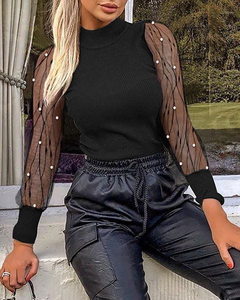 solid mesh patchwork see through beaded detail blouse knitted shirt crop vintage casual brand blusas women's blouses & shirts, White
solid mesh patchwork see through beaded detail blouse knitted shirt crop vintage casual brand blusas women's blouses & shirts, White