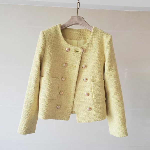 women's jackets french vintage crop tweed jacket coat women short small fragrance ladies double breasted outwear, Black;brown
women's jackets french vintage crop tweed jacket coat women short small fragrance ladies double breasted outwear, Black;brown