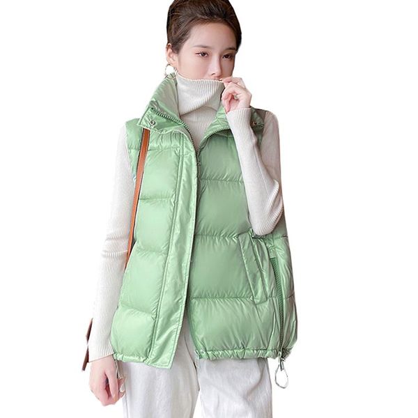 women's vests autumn winter women vest 2021 solid stand collar zipper bright face down cotton jacket sleeveless waistcoat female coat, Black;white
women's vests autumn winter women vest 2021 solid stand collar zipper bright face down cotton jacket sleeveless waistcoat female coat, Black;white