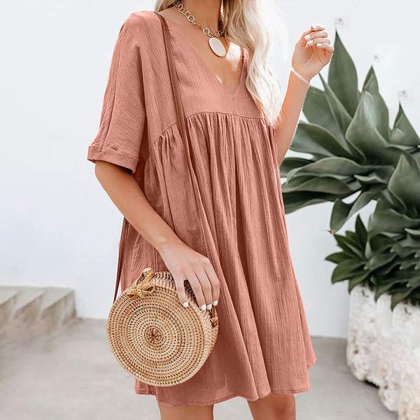 women's swimwear summer dress wonen plus size women loose casual short sleeve print v neck a line mini beach, White;black
women's swimwear summer dress wonen plus size women loose casual short sleeve print v neck a line mini beach, White;black