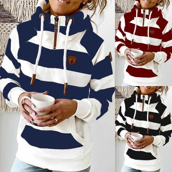 women's hoodies & sweatshirts 2021 women hoodie stripe sweatshirt long sleeve clothes pocket zipper female spring thick outwear, Black
women's hoodies & sweatshirts 2021 women hoodie stripe sweatshirt long sleeve clothes pocket zipper female spring thick outwear, Black