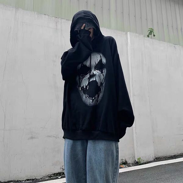 2021 new preto diabo s streetwear engraado outono masculino harajuku pulver moletom com capuz coreano moda oversized punk hoodie d8xj, Black 
2021 new preto diabo s streetwear engraado outono masculino harajuku pulver moletom com capuz coreano moda oversized punk hoodie d8xj, Black