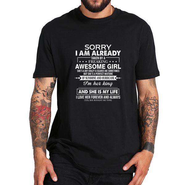 ccccsportsorry im already taken by a freaking awesome girl t-shirt individuality letter printing graphic tee 100% cotton eu size, Black;yellow
ccccsportsorry im already taken by a freaking awesome girl t-shirt individuality letter printing graphic tee 100% cotton eu size, Black;yellow