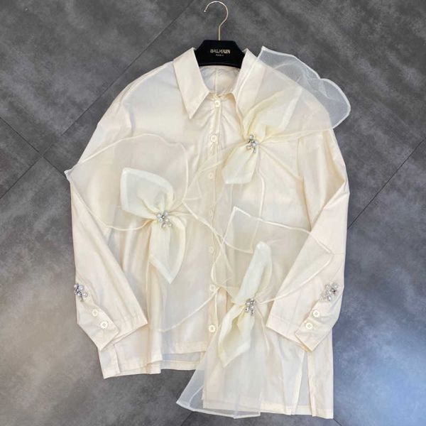 fabpop autumn long sleeve tuen down collar mesh patchwork bow diamonds loose beige shirt women gb943 210709, White
fabpop autumn long sleeve tuen down collar mesh patchwork bow diamonds loose beige shirt women gb943 210709, White