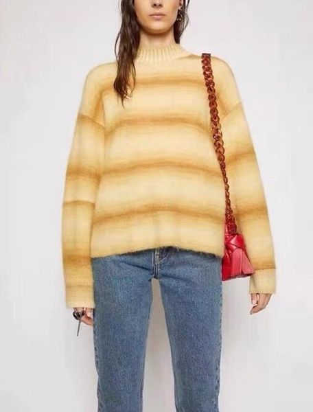 women's sweaters 2 colors women gradient stripe sweater mohair o-neck long sleeve simple autumn winter 2021 female loose knitted, White;black
women's sweaters 2 colors women gradient stripe sweater mohair o-neck long sleeve simple autumn winter 2021 female loose knitted, White;black