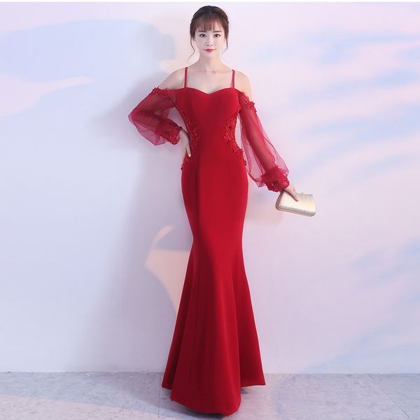 bride fishtail sleeve off shoulder mermaid dresses red wedding evening dress uzkc, Black;gray
bride fishtail sleeve off shoulder mermaid dresses red wedding evening dress uzkc, Black;gray