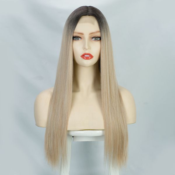 wig women's front lace small middle long straight hair chemical fiber headgear s, Black
wig women's front lace small middle long straight hair chemical fiber headgear s, Black