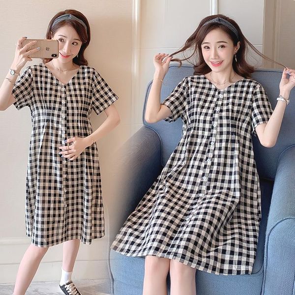 maternity dresses clothes pregnancy dress v-neck short-sleeved loose summer pregnant women cotton casual, White
maternity dresses clothes pregnancy dress v-neck short-sleeved loose summer pregnant women cotton casual, White