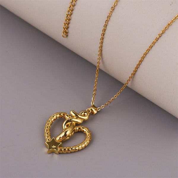 pendant necklaces creative design star heart shape copper metal snake pendants for women gold color stainless steel chain necklace gifts, Silver
pendant necklaces creative design star heart shape copper metal snake pendants for women gold color stainless steel chain necklace gifts, Silver