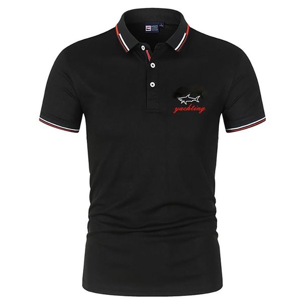 men's polos fashion shirts loose business casual pure cotton short-sleeved breathable summer fashiont, White;black
men's polos fashion shirts loose business casual pure cotton short-sleeved breathable summer fashiont, White;black