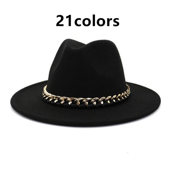2021 fedora black khaki wide brim men hat jazz caps church felted chain belt cowboy vintage luxury winter women hats new mkfy, Blue;gray
2021 fedora black khaki wide brim men hat jazz caps church felted chain belt cowboy vintage luxury winter women hats new mkfy, Blue;gray