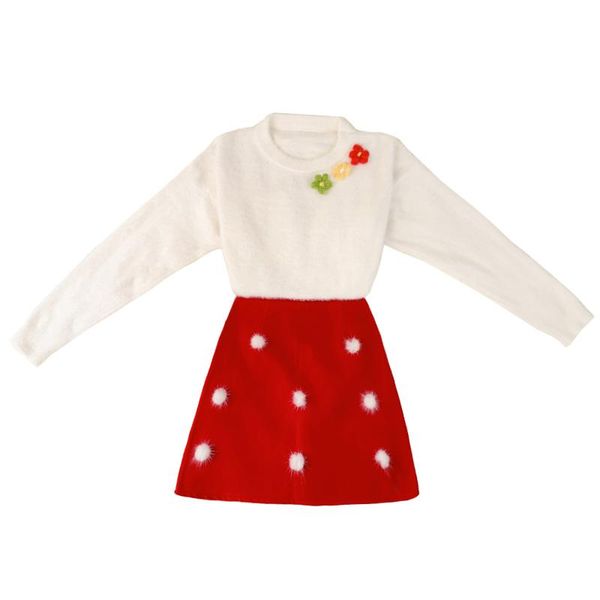two piece dress two-piece clothing set women pullover floral sweater & a-line hair bulb woolen cloth skirt outfit sweet girl clothes, White
two piece dress two-piece clothing set women pullover floral sweater & a-line hair bulb woolen cloth skirt outfit sweet girl clothes, White