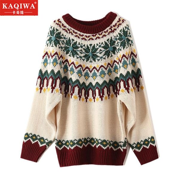 women's sweaters 2021 christmas vintage girl sweater languid lazy wind versatile fashion snowflake knit top, White;black
women's sweaters 2021 christmas vintage girl sweater languid lazy wind versatile fashion snowflake knit top, White;black