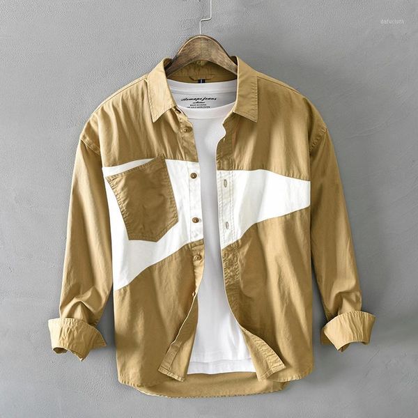 ly autumn fashion casual men shirts spliced designer patchwork cotton shirt streetwear long sleeve youth camisas men's, White;black
ly autumn fashion casual men shirts spliced designer patchwork cotton shirt streetwear long sleeve youth camisas men's, White;black