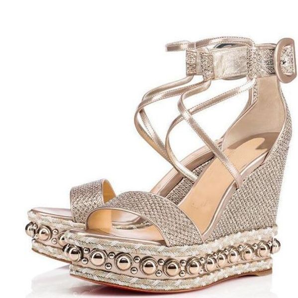dress shoes famous summer women sandals chocazeppa wedge gold glitter leather studs red bottom wedges sandalias luxury designer party weddin, Black
dress shoes famous summer women sandals chocazeppa wedge gold glitter leather studs red bottom wedges sandalias luxury designer party weddin, Black
