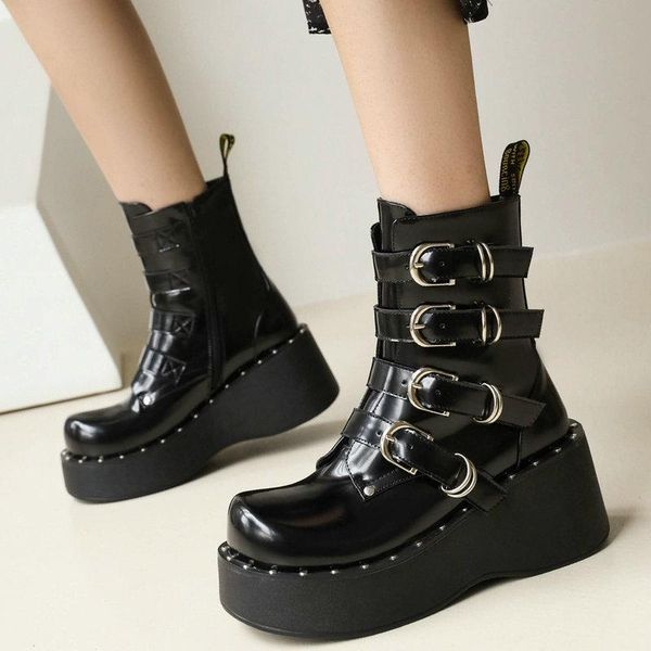 boots fashion buckle ankle platform women wedges heel short thick bottom autumn winter woman shoes nice, Black
boots fashion buckle ankle platform women wedges heel short thick bottom autumn winter woman shoes nice, Black