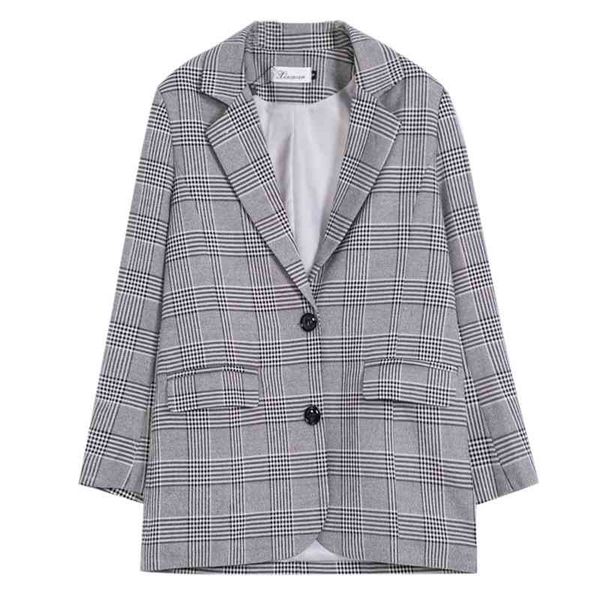 casual loose ladies jacket autumn long-sleeved large size plaid women's blazer office suit female 210527, White;black
casual loose ladies jacket autumn long-sleeved large size plaid women's blazer office suit female 210527, White;black