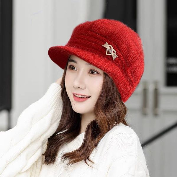 berets women warm winter hats fashion add fur lined soft beanie cap with brim thick knitted solid color casual, Blue;gray
berets women warm winter hats fashion add fur lined soft beanie cap with brim thick knitted solid color casual, Blue;gray