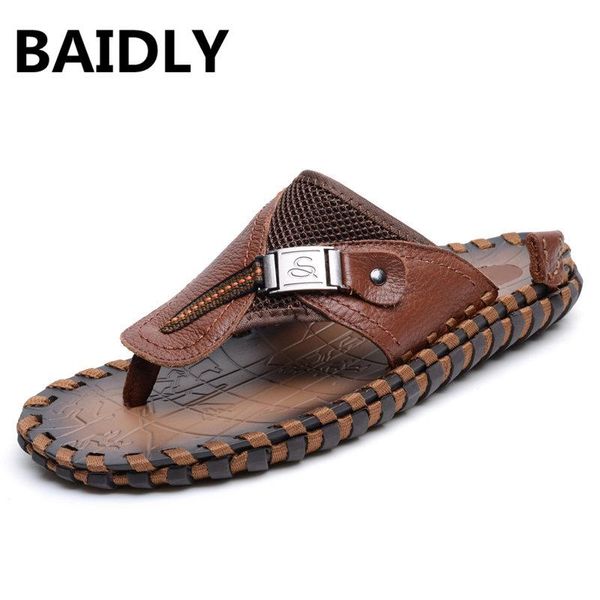 baidly men casual beach sandals shoes summer slippers soft sole fashion men genuine leather slippers flip flops, Black
baidly men casual beach sandals shoes summer slippers soft sole fashion men genuine leather slippers flip flops, Black