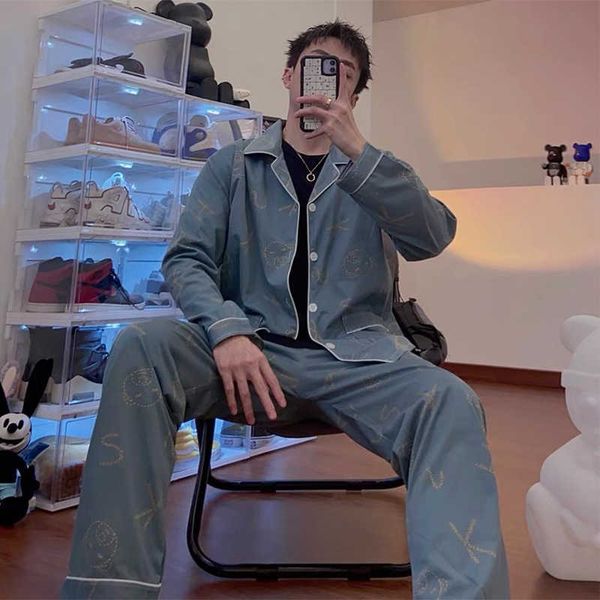 caiyier autumn winter men pajamas set turn-down collar long sleeve trousers sleepwear gentleman printed casual homewear l-3xl 211019, Black;brown
caiyier autumn winter men pajamas set turn-down collar long sleeve trousers sleepwear gentleman printed casual homewear l-3xl 211019, Black;brown