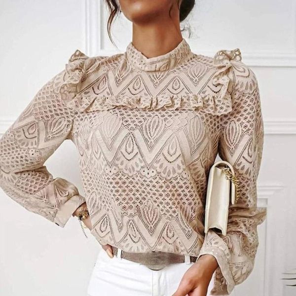 shirt 2021 spring summer new elegant ruffled stand collar women mesh perspective stitching shirt casual korean, White
shirt 2021 spring summer new elegant ruffled stand collar women mesh perspective stitching shirt casual korean, White