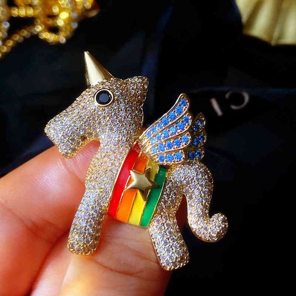 brooch 21 korean cute color unicorn full diamond zircon high-end suit coat accessory pin, Gray
brooch 21 korean cute color unicorn full diamond zircon high-end suit coat accessory pin, Gray
