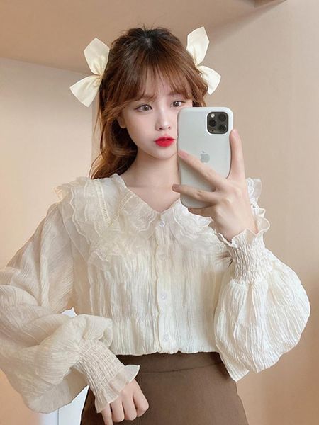women's blouses & shirts white chiffon shirt spring 2021 design feeling niche bubble sleeve jacket sweet doll collar
women's blouses & shirts white chiffon shirt spring 2021 design feeling niche bubble sleeve jacket sweet doll collar