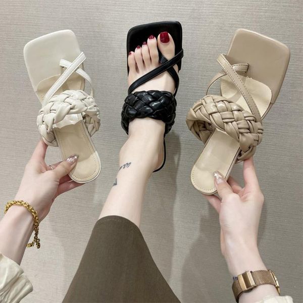 slippers women's clip toe square pu cross-tied solid female slides fashion elegant leisure outside ladies summer footwear, Black
slippers women's clip toe square pu cross-tied solid female slides fashion elegant leisure outside ladies summer footwear, Black