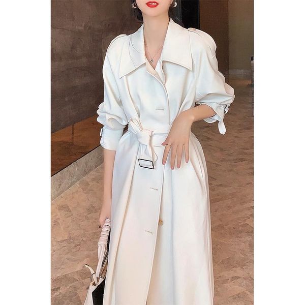 women's trench coats white coat mid-length autumn temperament turn-down collar single breasted windbreaker european style long, Tan;black
women's trench coats white coat mid-length autumn temperament turn-down collar single breasted windbreaker european style long, Tan;black